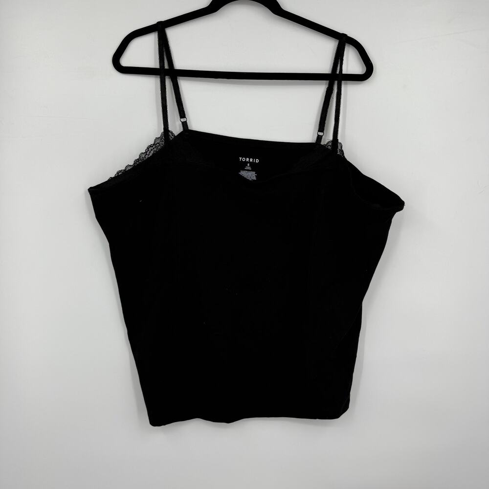 Torrid Women's Pullover Lace Trim Camisole Tank Top Spaghetti Strap Sz 5X Black